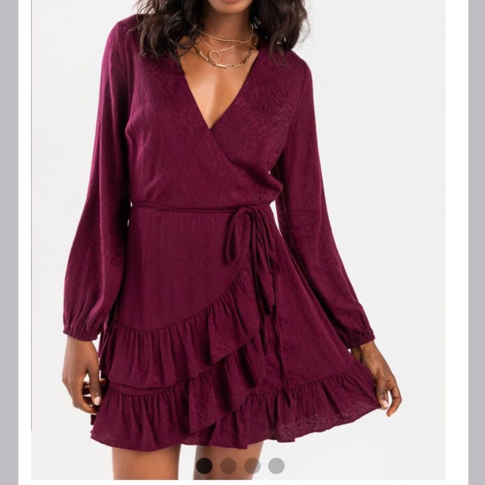 New Francesca’s Animal Print Wrap Mini Dress XXS